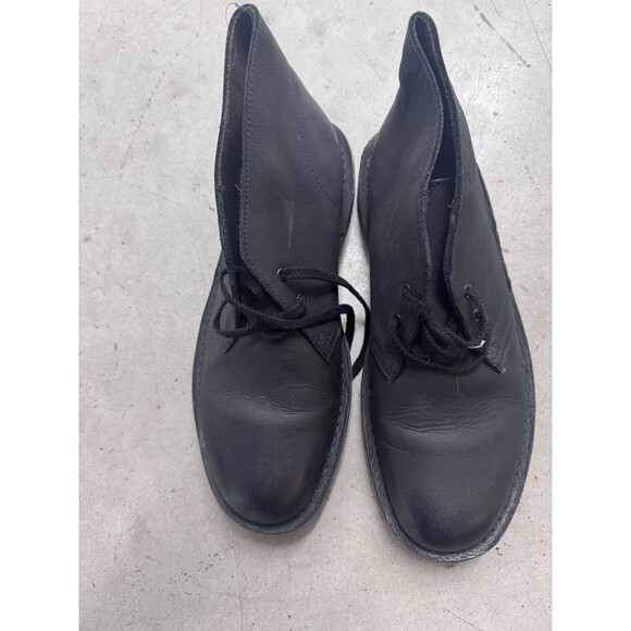 clarks desert boots 8M mens black leather main image 4